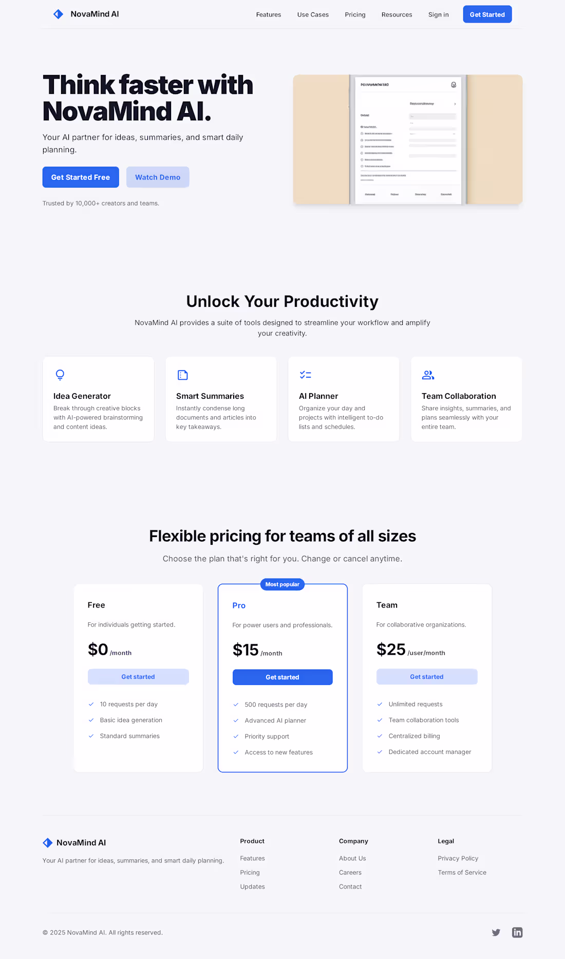 Cover image for NovaMind AI SaaS Landing Page Case Study Overview
