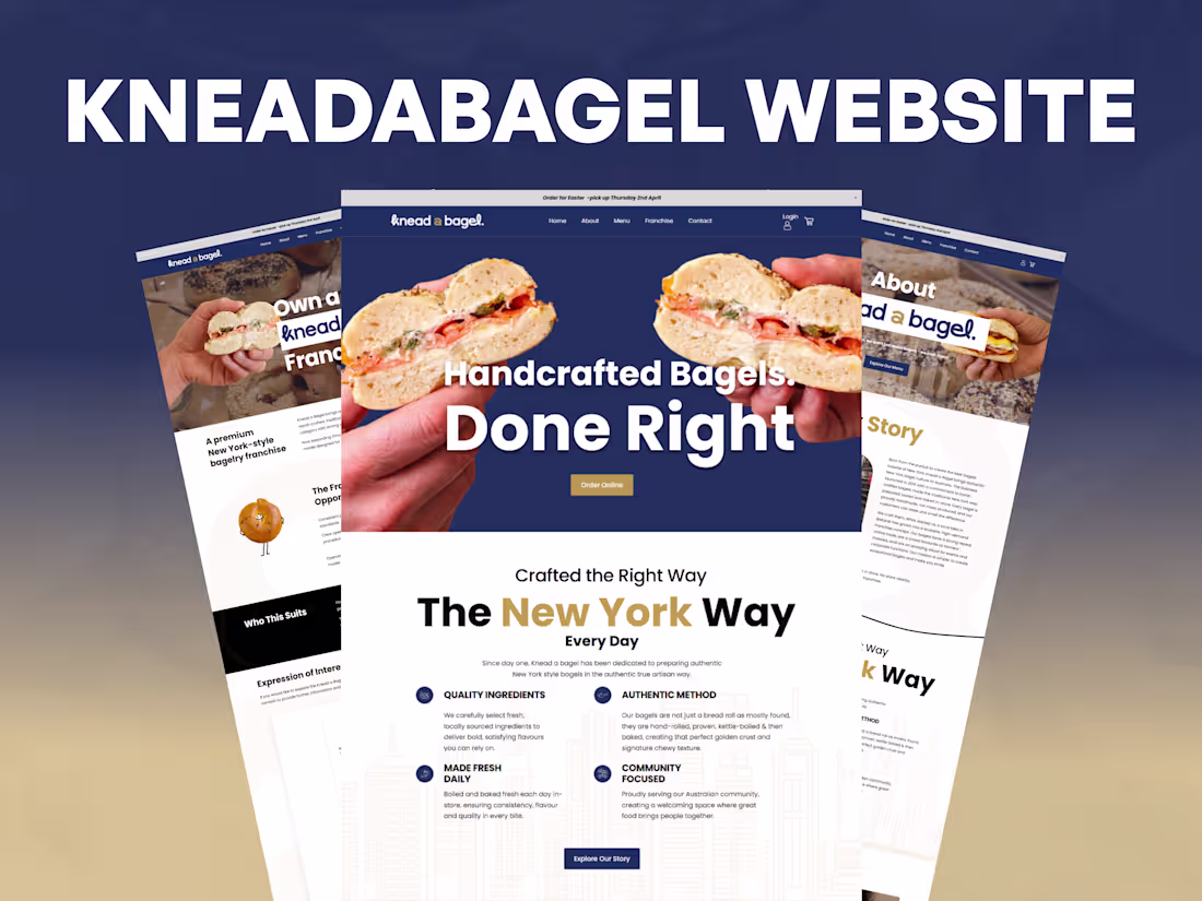 Cover image for Modern Bagel Shop Website Design