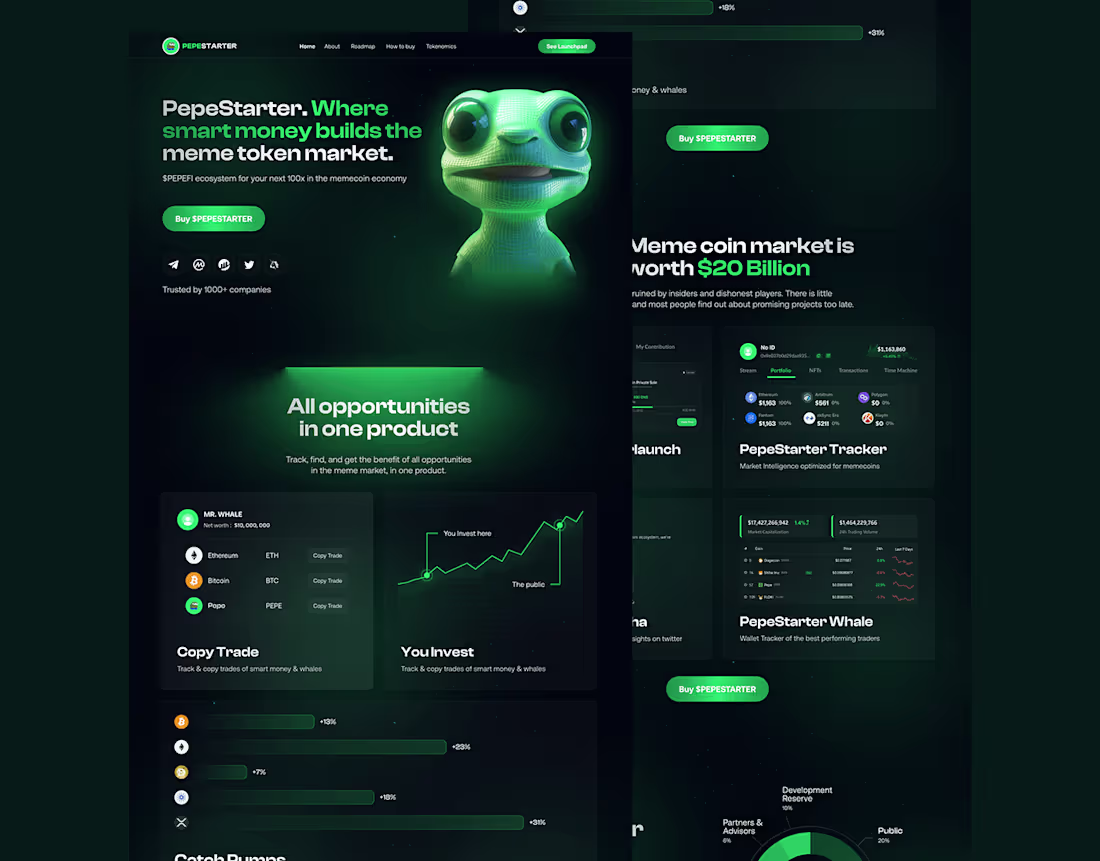 Cover image for PepeStarter Landing Page