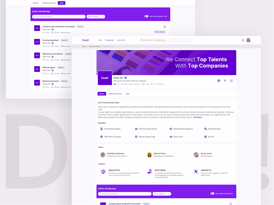 Cover image for Deall! Company Detail Page Redesign