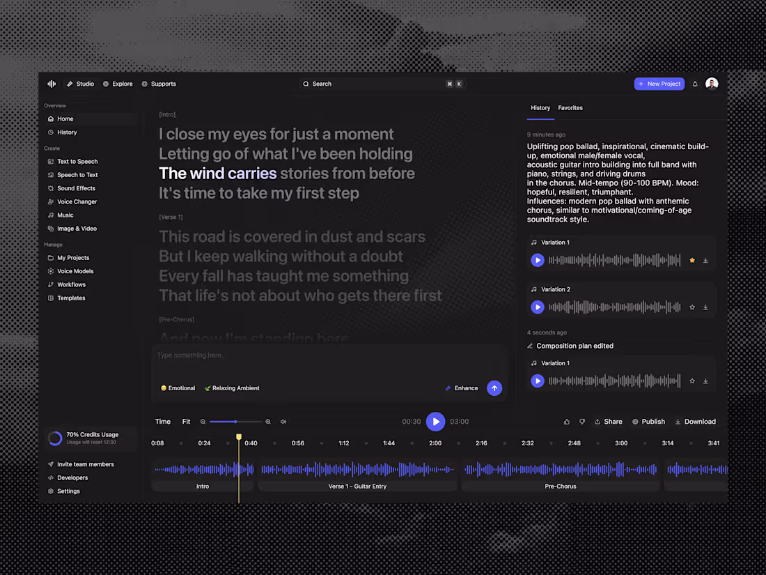 Cover image for AI Audio Dashboard Design for Mucer