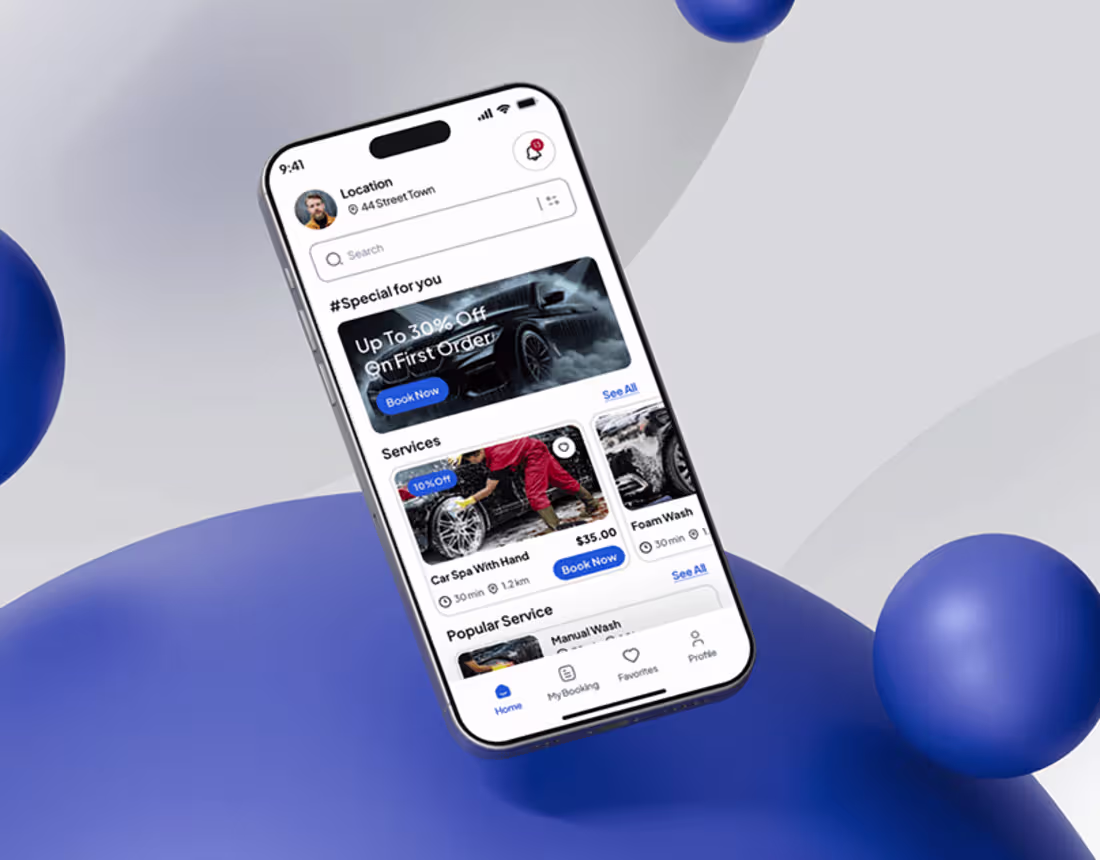 Cover image for Quick Car Wash Mobile App UI Kit