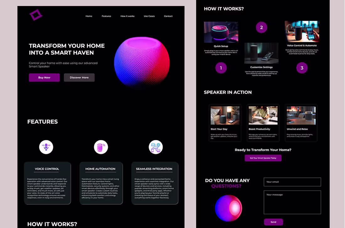 Cover image for Smart Speaker Landing Page