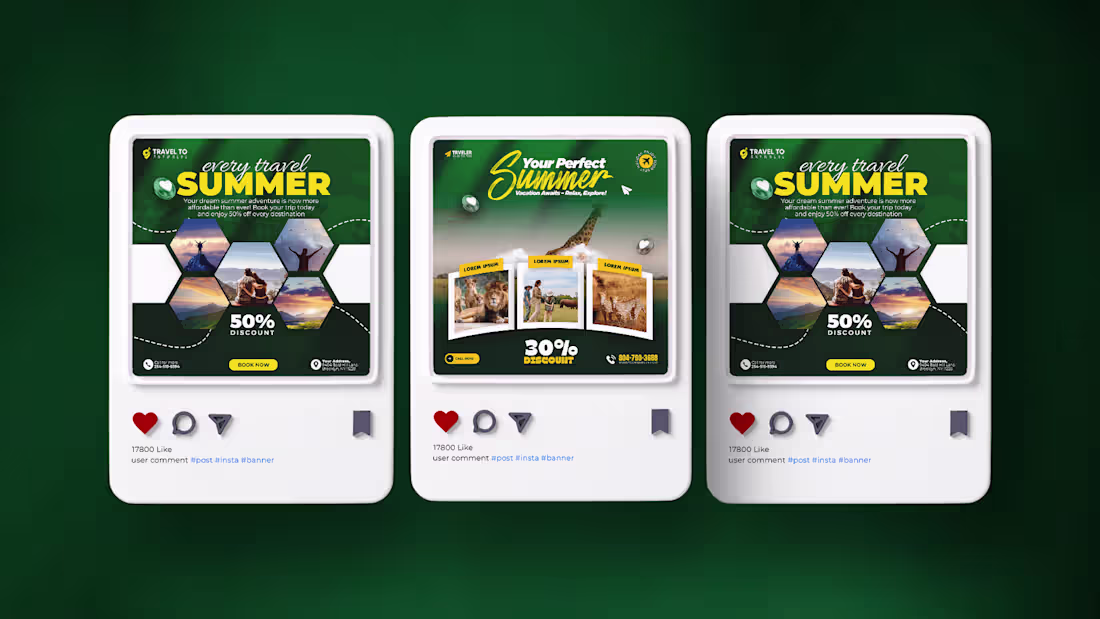 Cover image for Social Media Management & Graphic Design – "Travel To Anywhere"