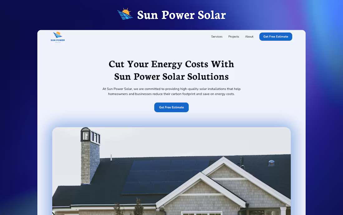 Cover image for Sun Power Solar 🌞 - Solar Company Website