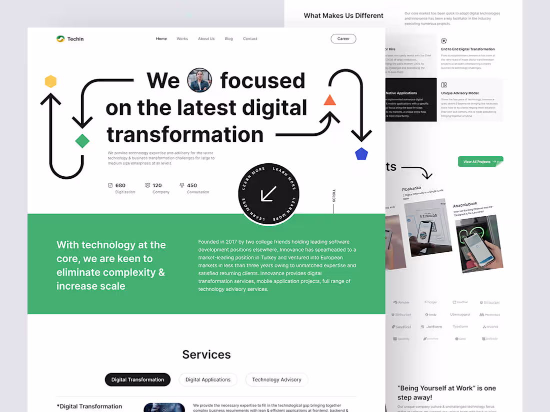 Cover image for Techin - Landing Page