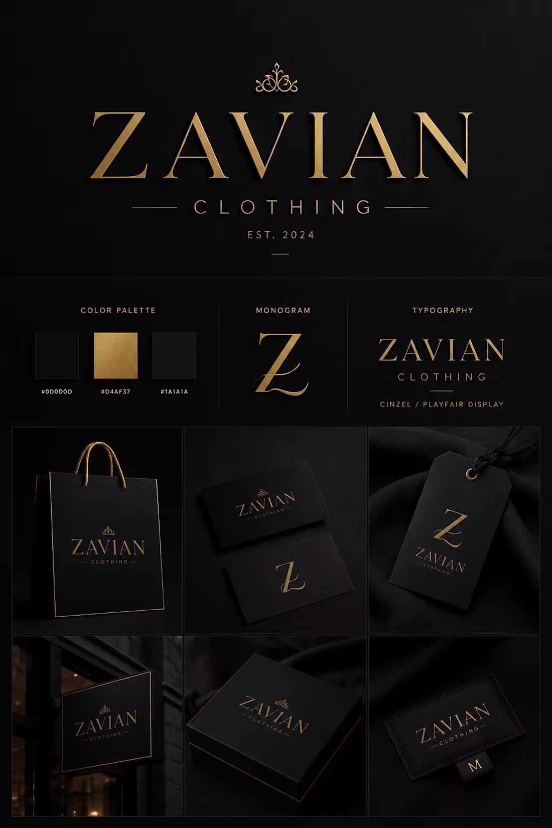 Cover image for Luxury Brand Identity Design for Zavian Clothing from Scratch