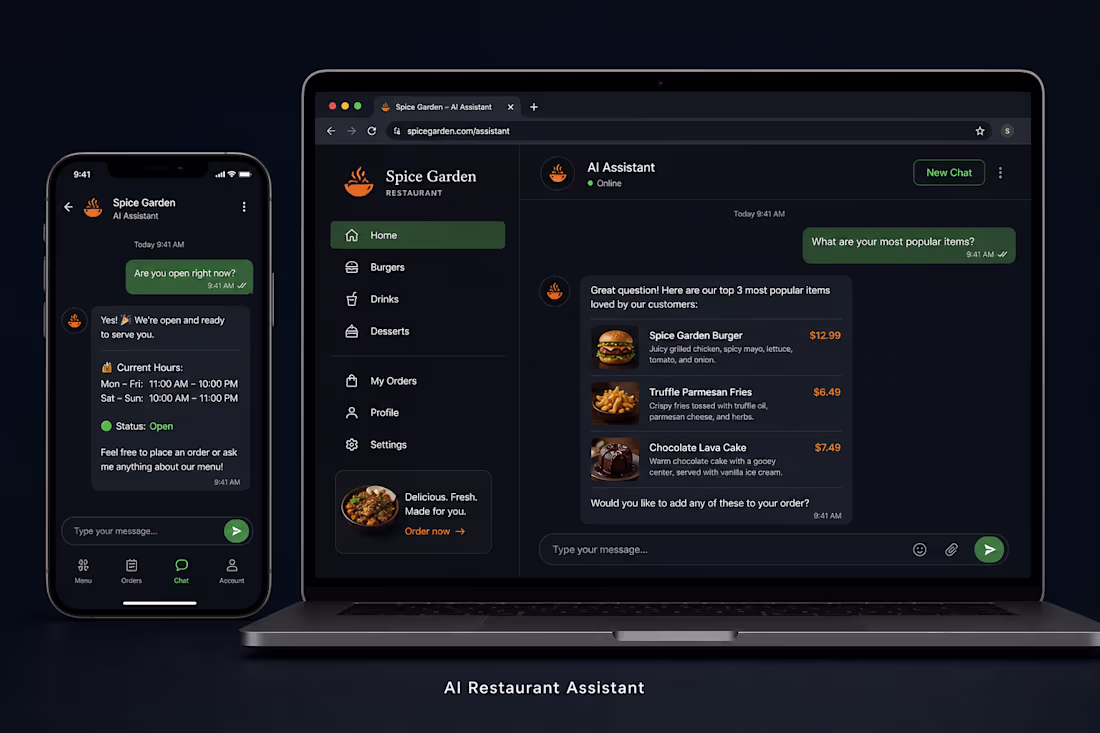 Cover image for AI Restaurant Assistant — Food Business