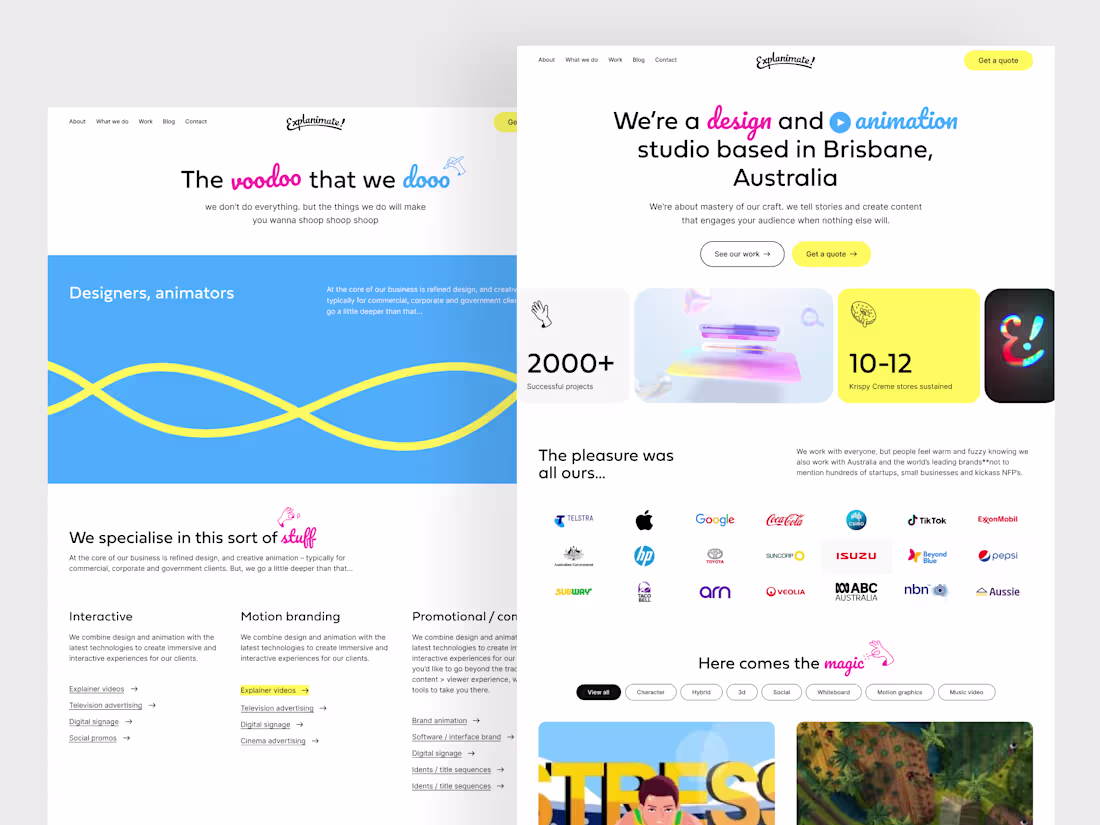 Cover image for Website UX/UI Design for Animation Studio
