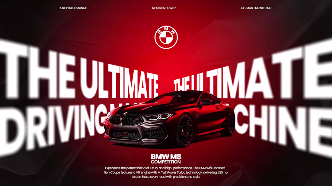 Cover image for BMW M8 | Bold Typographic