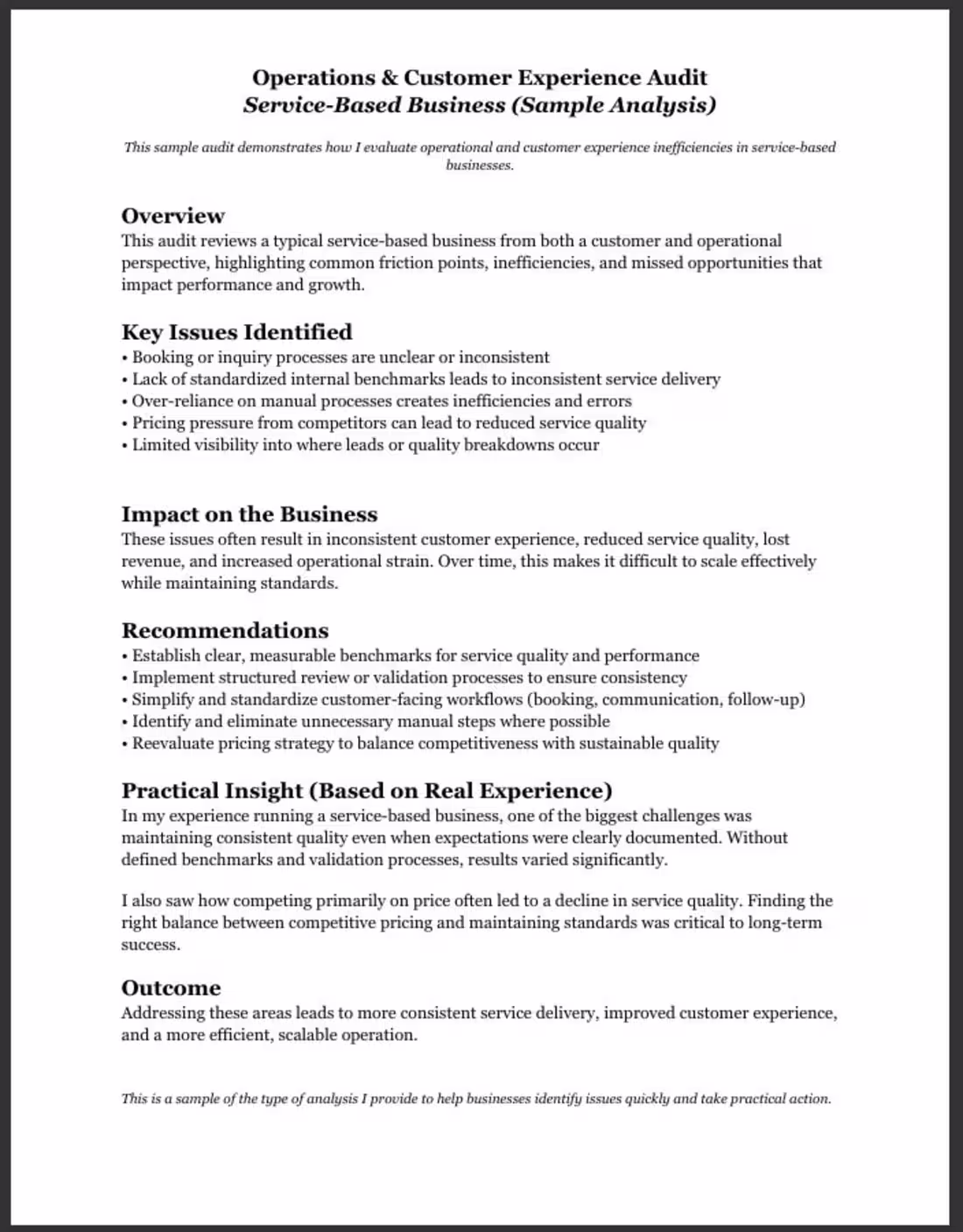 Cover image for Reviewed a service-based business to