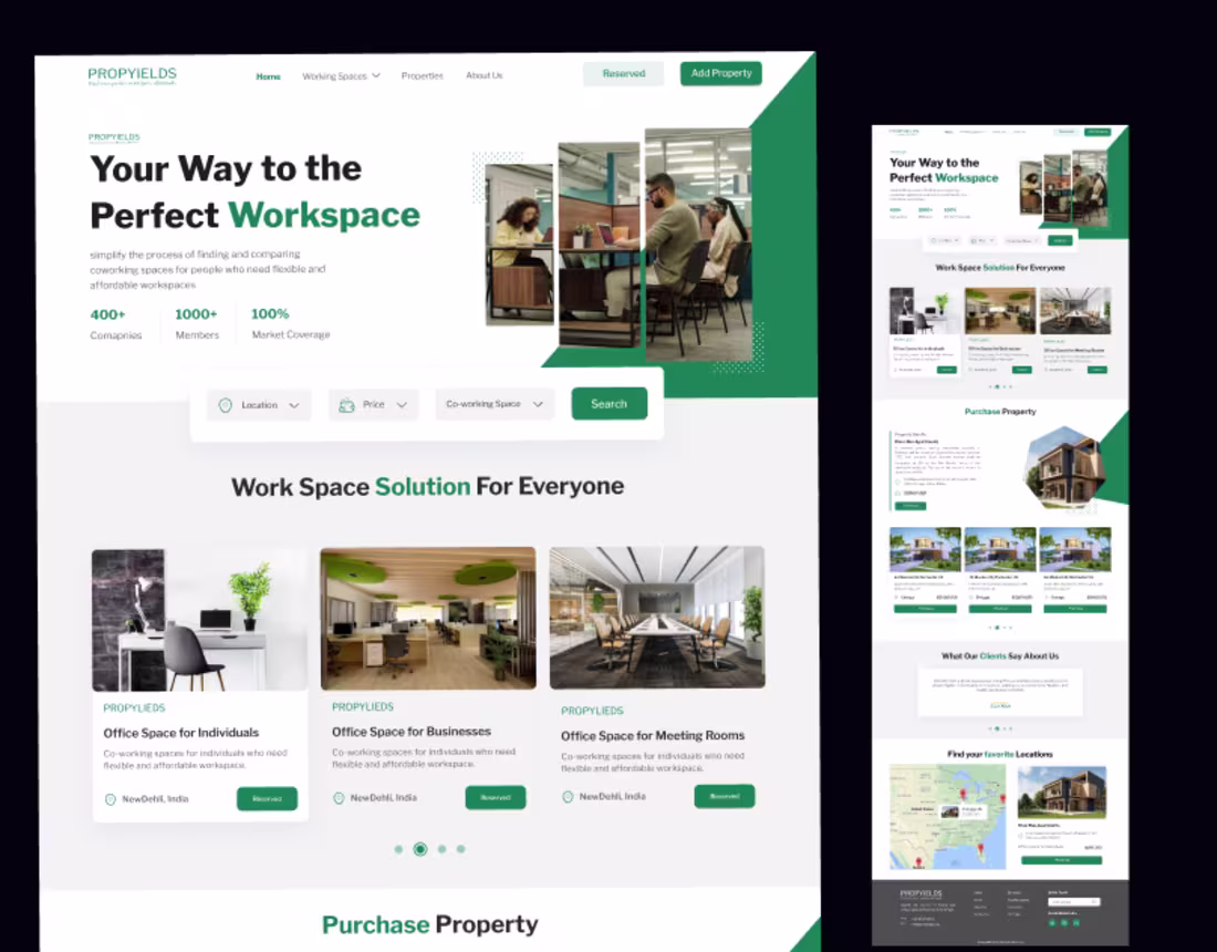 Cover image for Co-Working Place Langing Page