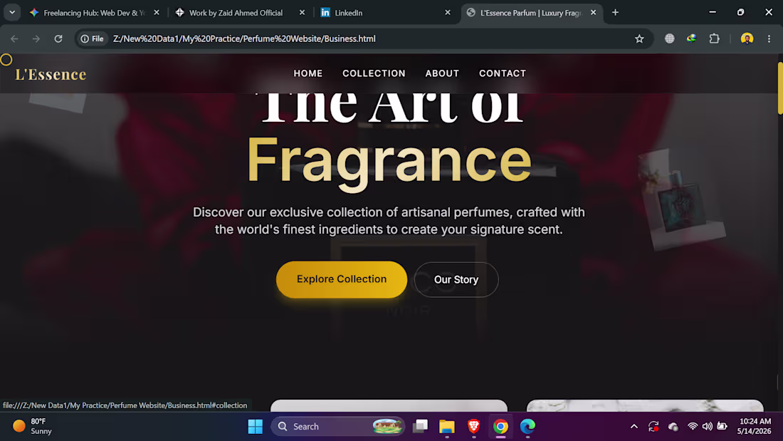 Cover image for The Perfume's Website with HTML,