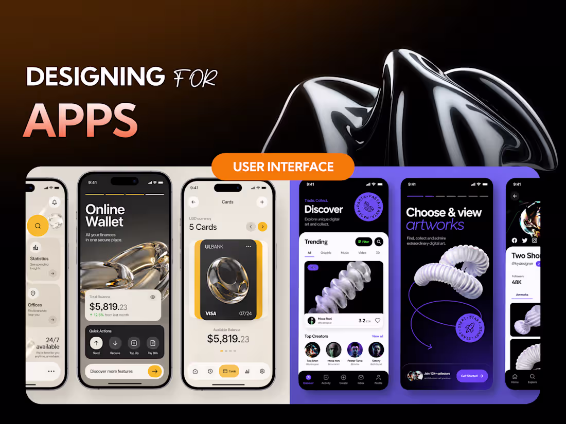 Cover image for Modern Mobile App Design for iOS & Android