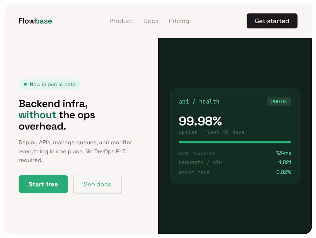 Cover image for Clean SaaS landing (like Taxwire