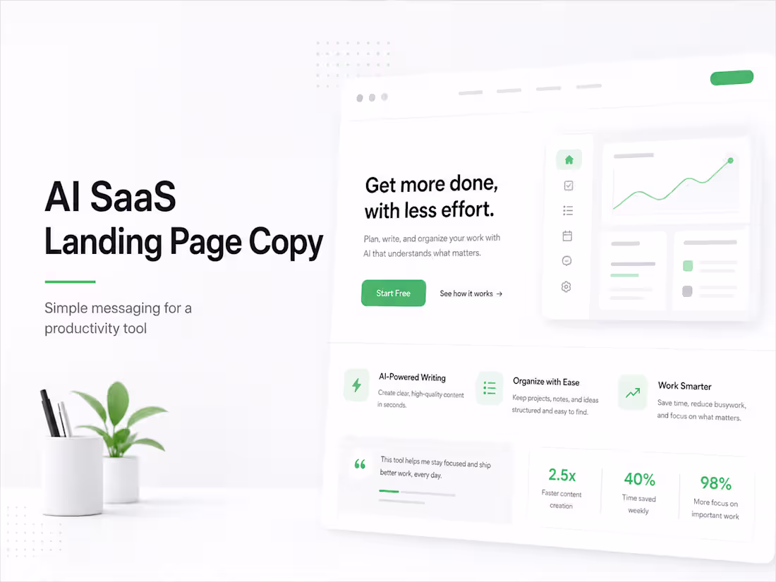 Cover image for Sample landing page copy for