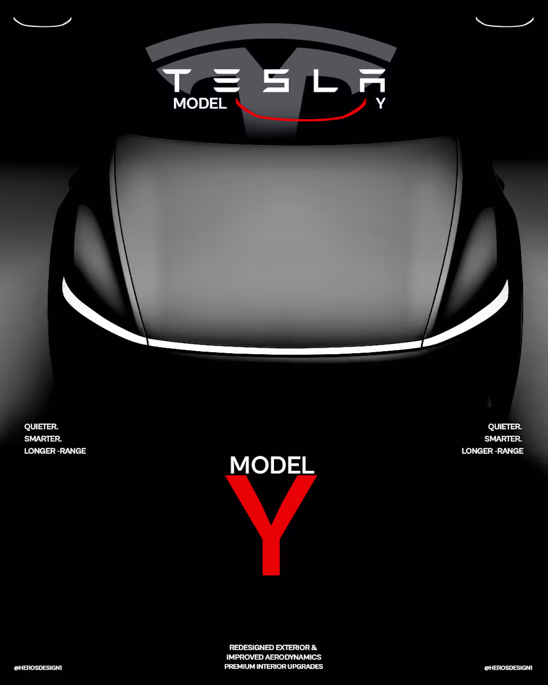 Cover image for Made a poster for Tesla model Y. The idea behind it was, I F...