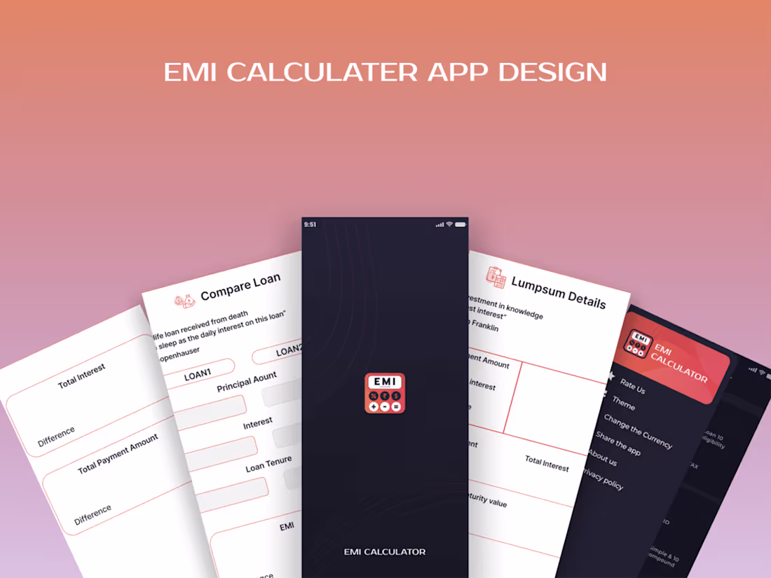 Cover image for EMI calculator app design