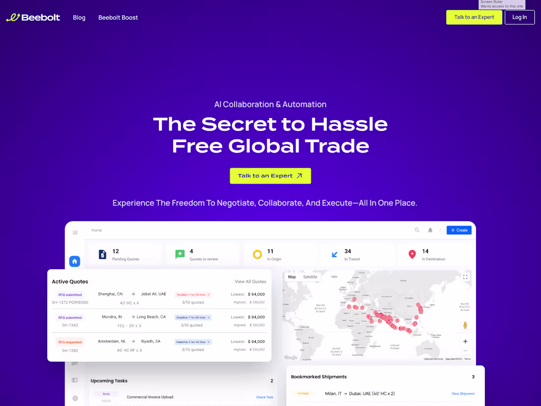 Cover image for Beebolt shipping container web app