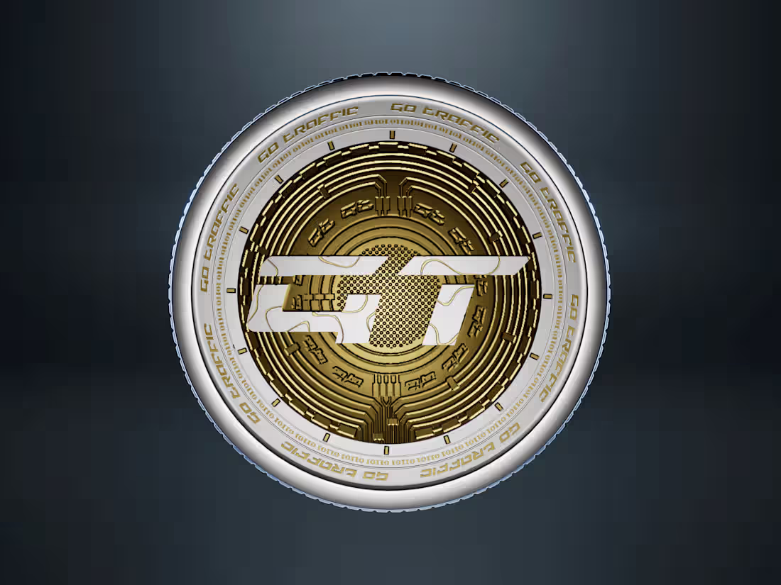 Cover image for 3D for crypto  company "Go Traffic"