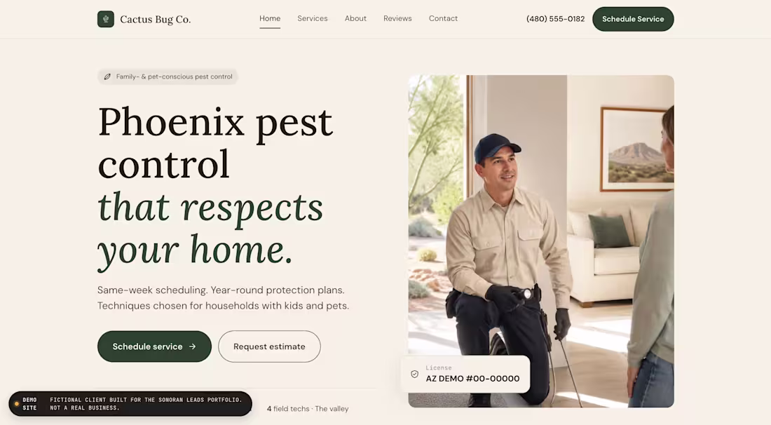 Cover image for Portfolio demo for a pest