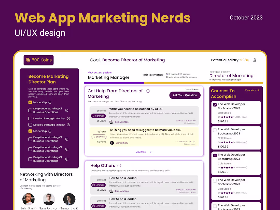 Cover image for Marketing Nerds UI/UX design of web application :: Behance