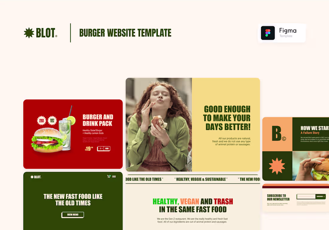 Cover image for Burger Website UI Template (Figma File Available)