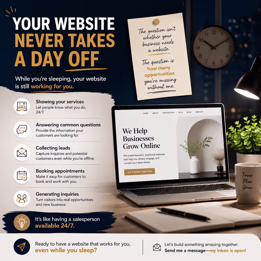 Cover image for Boost Business Growth with a 24/7 Professional Website