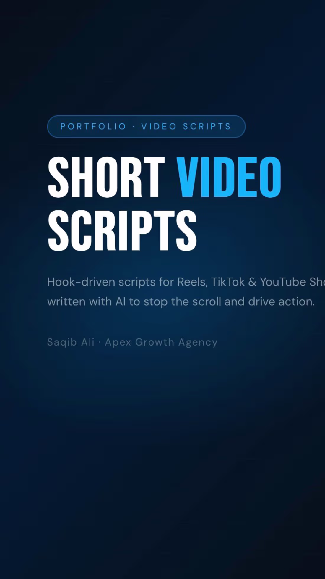 Cover image for "I create high-impact, hook-driven scripts
