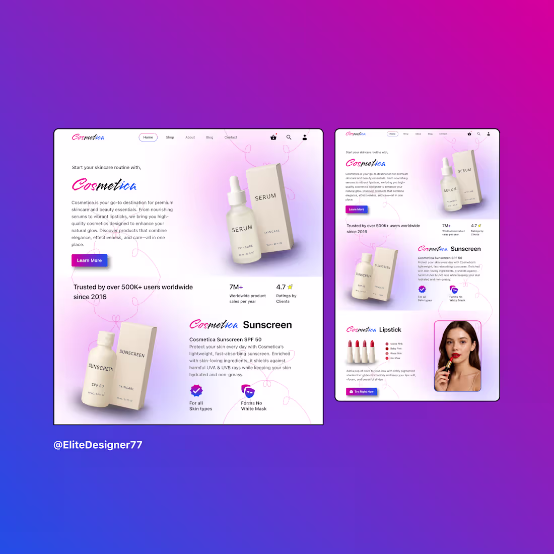 Cover image for Cosmetics Landing Page Design.
How can