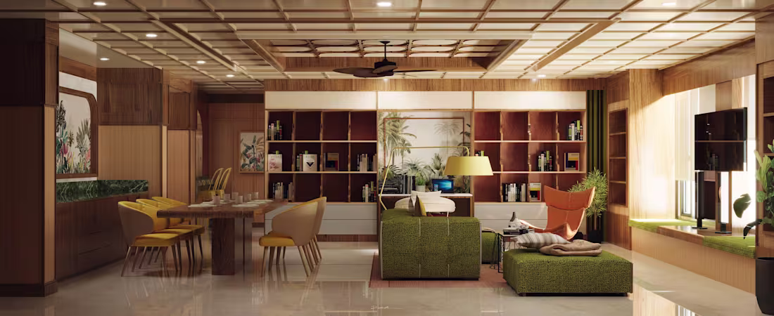 Cover image for A harmonious blend of modern and mid-century styles, bringin...