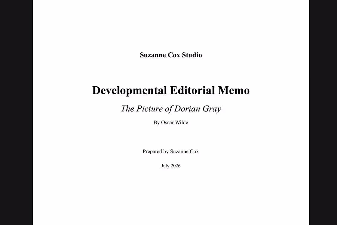 Cover image for Developmental Editorial Memo: The Picture of