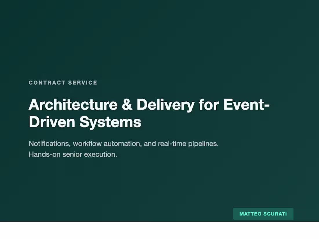 Cover image for Architecture & Delivery for Event-Driven Systems