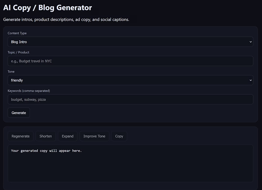 Cover image for Here is a quick AI integration tool. This was put together v...