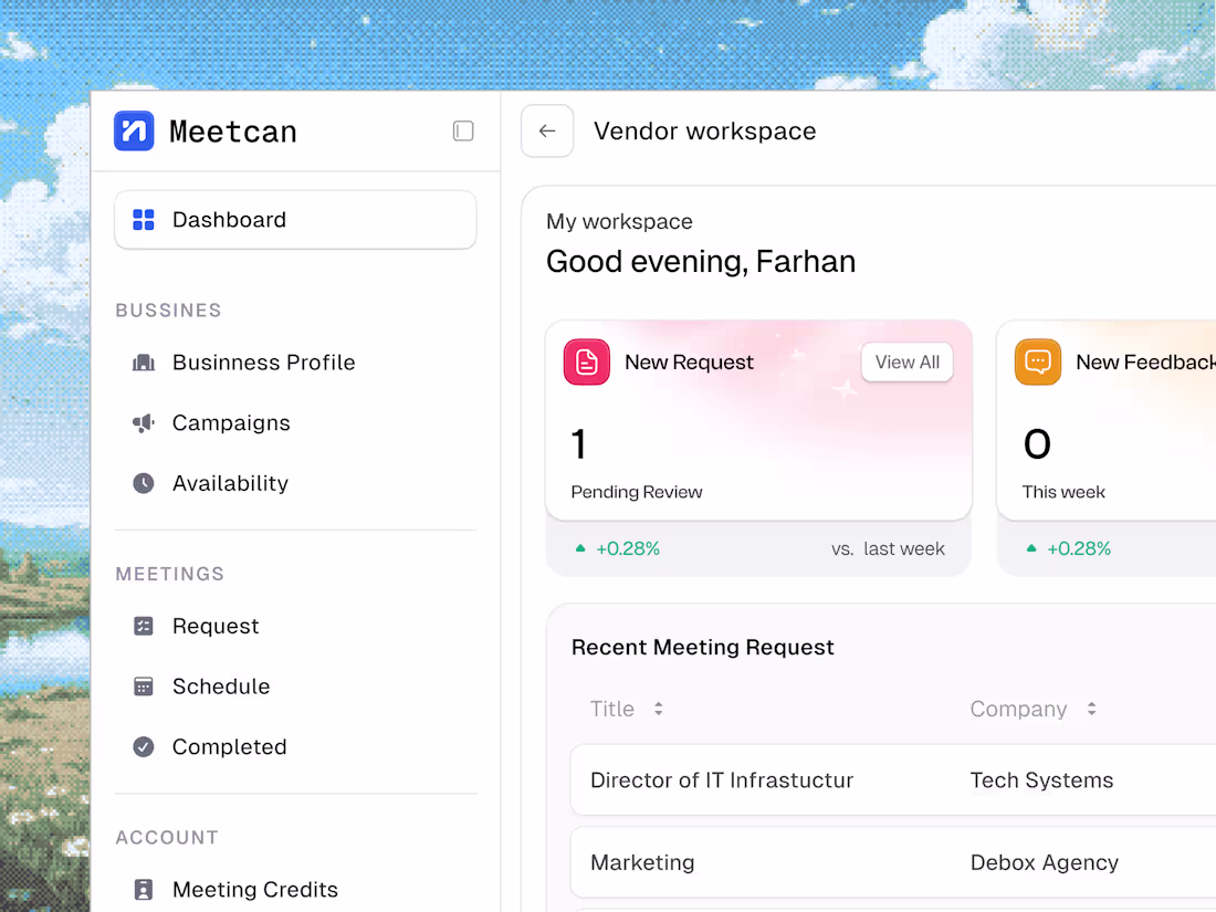 Cover image for Meeting Schedule Dashboard