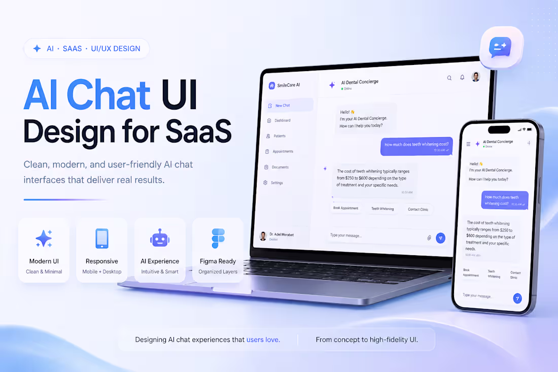 Cover image for Premium AI Chat UI/UX Design for SaaS