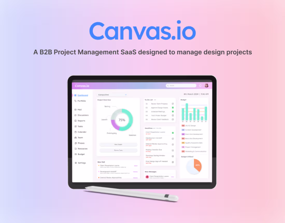 Cover image for Canvas.io | Project Management B2B SaaS