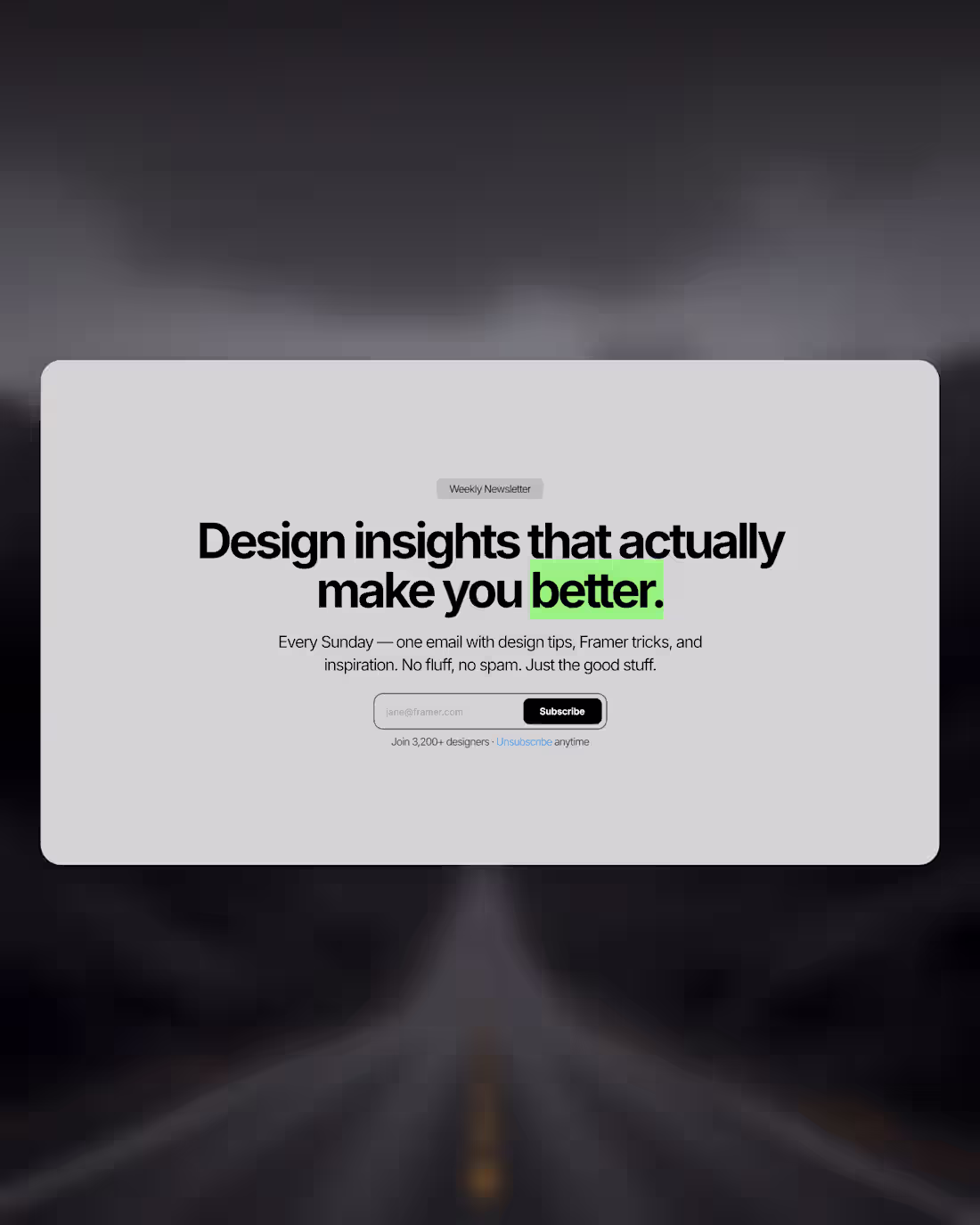 Cover image for Newsletter Landing. 