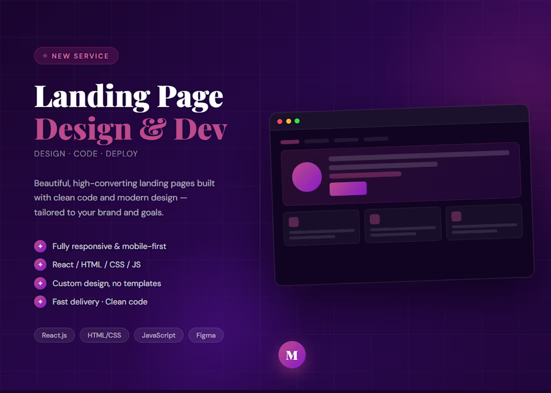 Cover image for Landing Page Design & Development