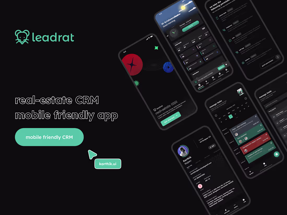 Cover image for leadrat CRM App: 
Clean and Classy UI design