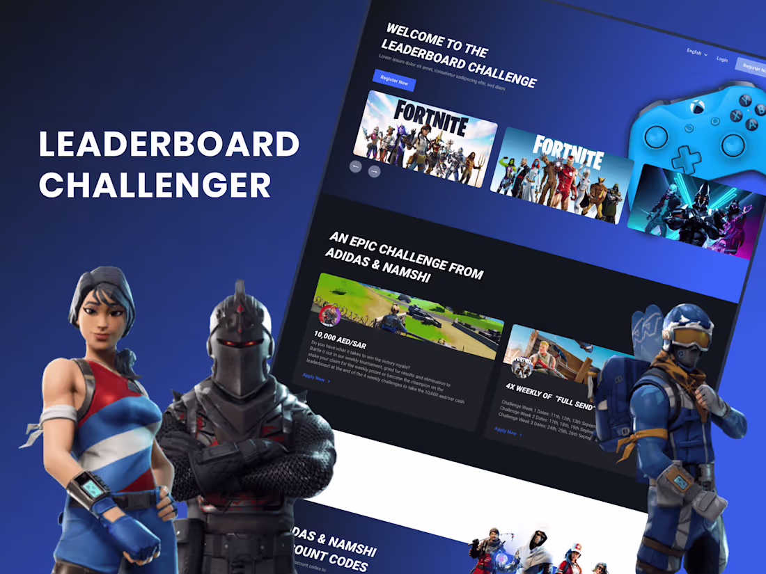 Cover image for Leaderboard  Challenger Landing Page Design 🎮