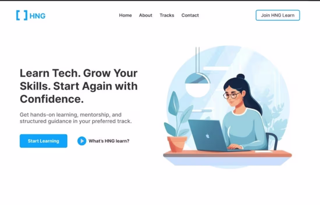 Cover image for HNG Learn Landing Page Design