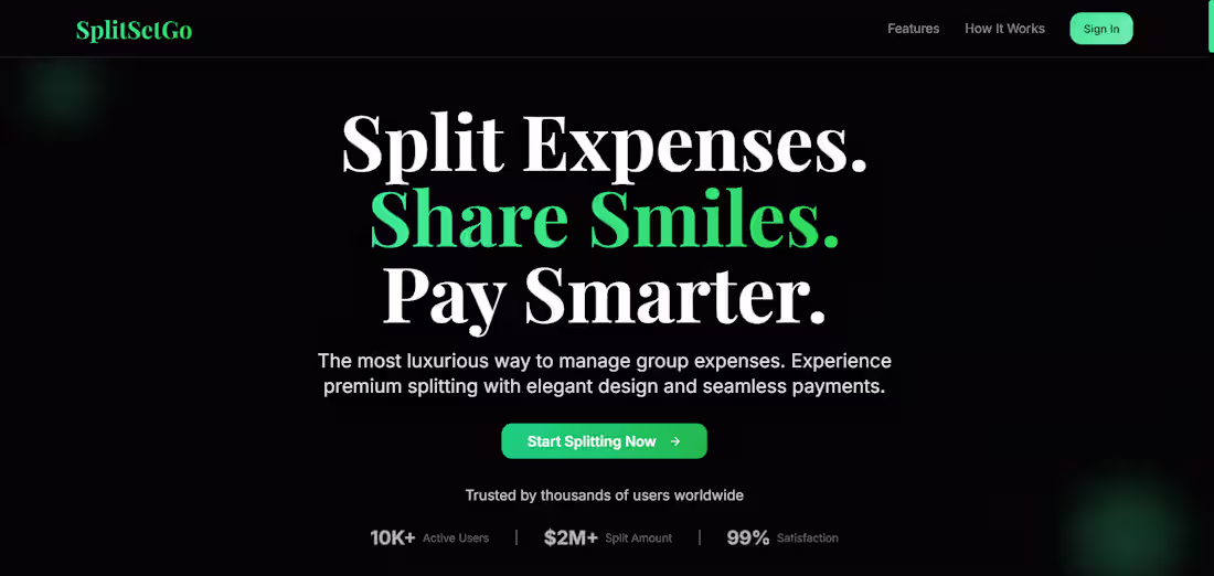 Cover image for SplitSetGo – Splitwise Clone –