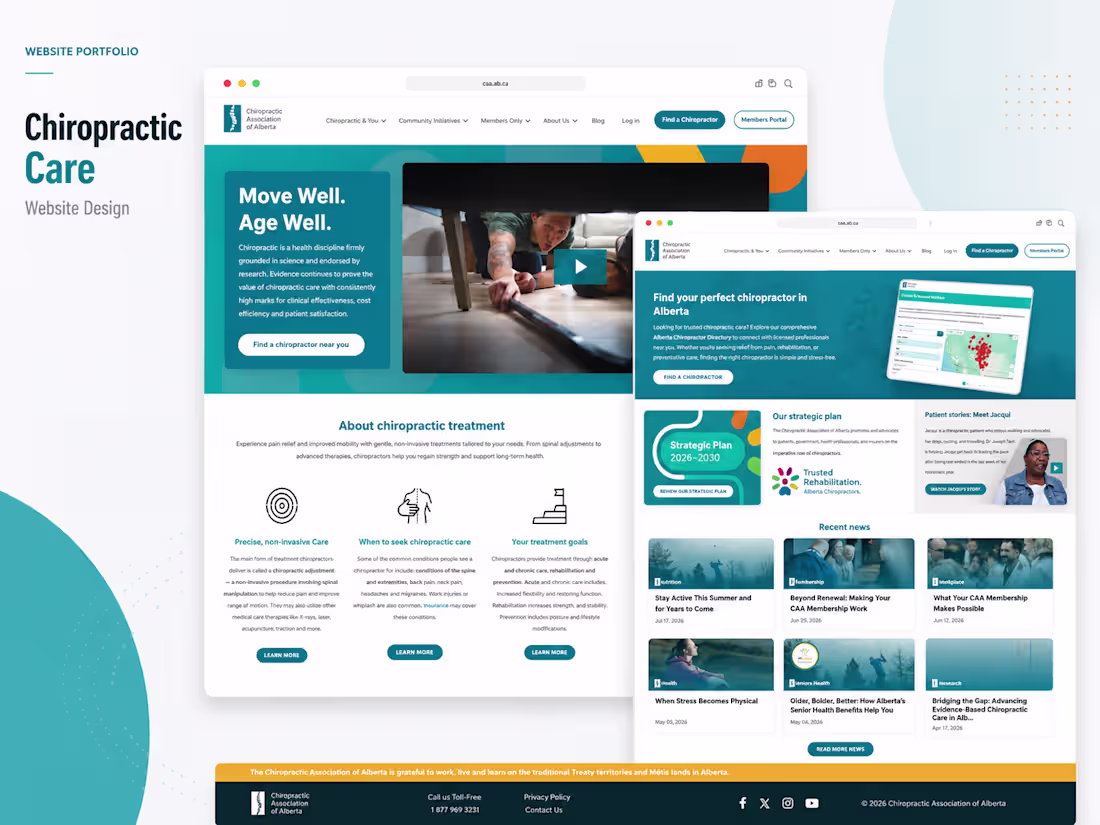 Cover image for Chiropractic Association of Alberta – Healthcare Website Design