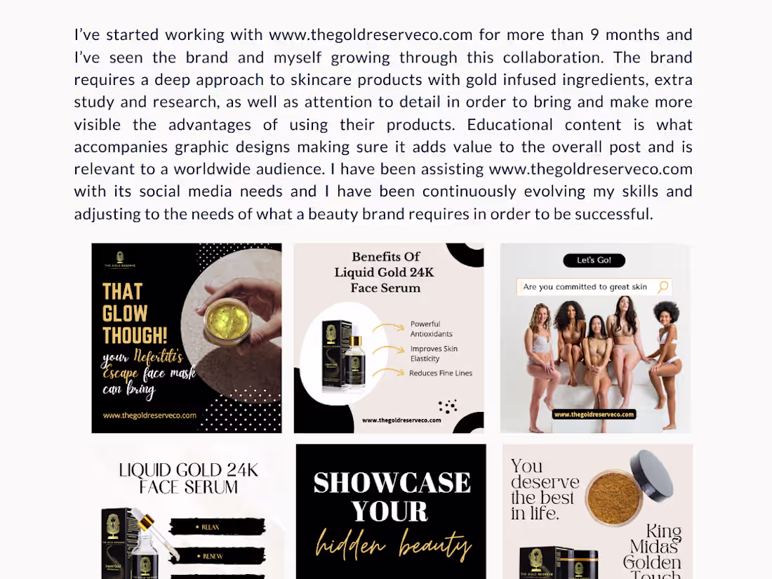 Cover image for Helping Gold infused beauty products get sales