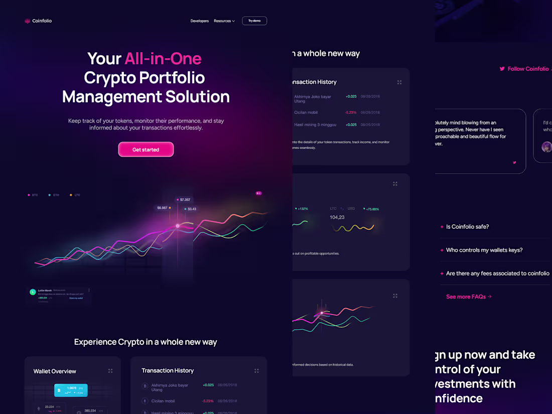 Cover image for Coinfolio: Crypto Landing Page