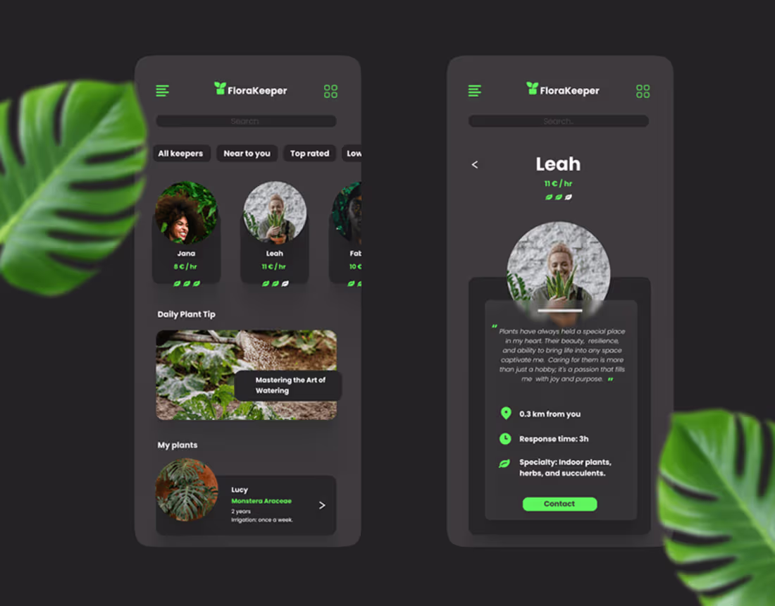 Cover image for Flora Keeper UI Design