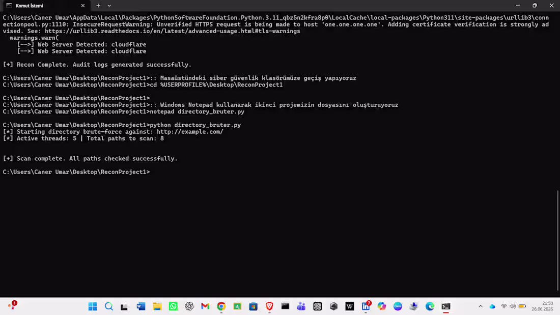 Cover image for Developed a multi-threaded Directory Brute-Forcer