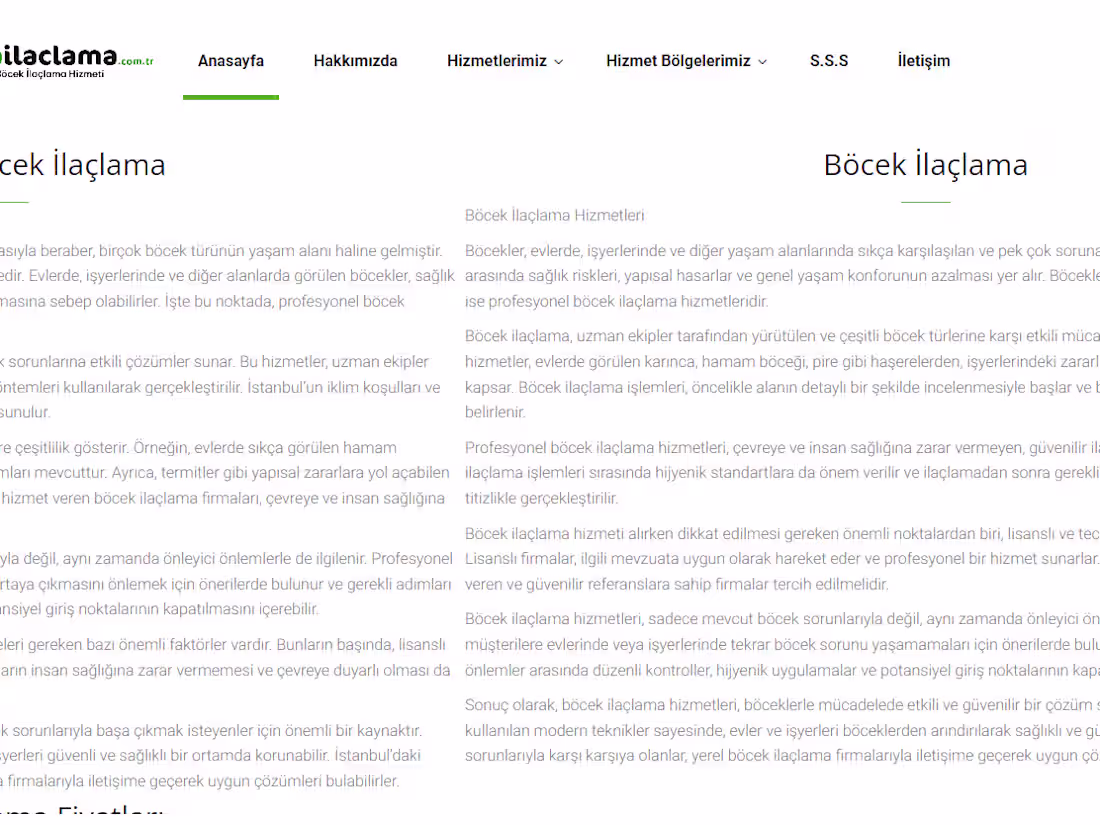Cover image for İstanbul Böcek İlaçlama - Böcek İlaçlama - Acil Böcek İlaçlama