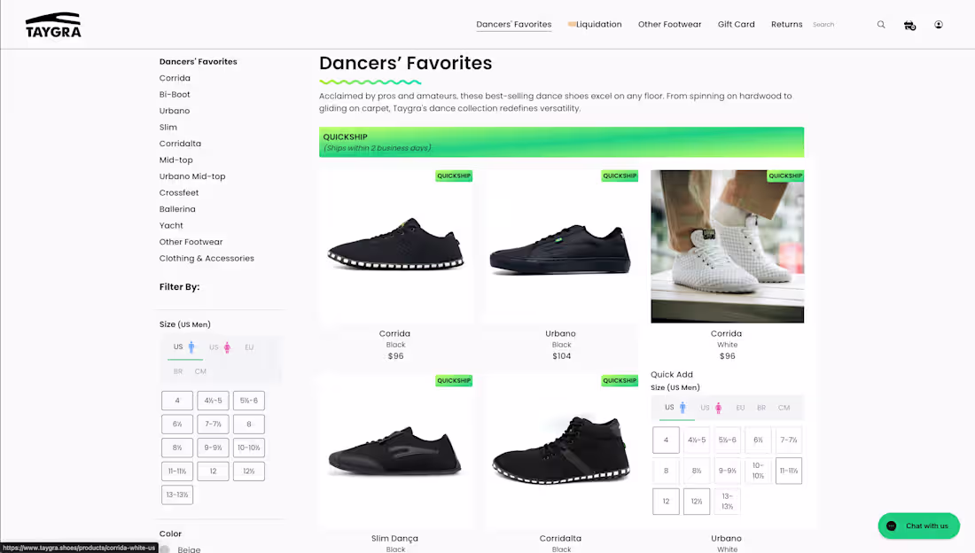 Cover image for Taygra Shoes — Custom Shopify Hydrogen Storefront